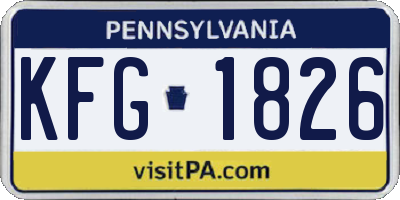 PA license plate KFG1826