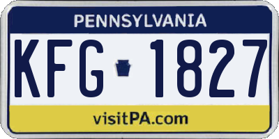 PA license plate KFG1827