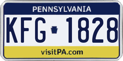 PA license plate KFG1828