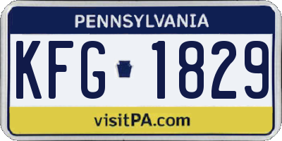 PA license plate KFG1829