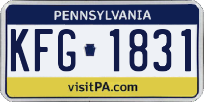 PA license plate KFG1831