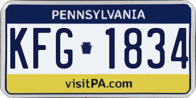 PA license plate KFG1834
