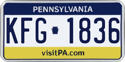 PA license plate KFG1836