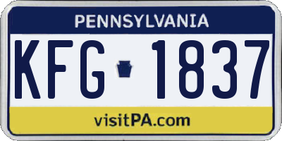 PA license plate KFG1837