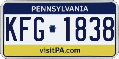PA license plate KFG1838