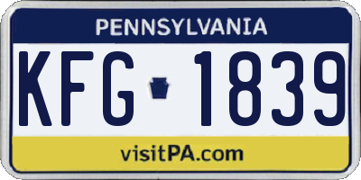 PA license plate KFG1839