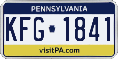 PA license plate KFG1841