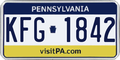 PA license plate KFG1842
