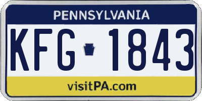 PA license plate KFG1843