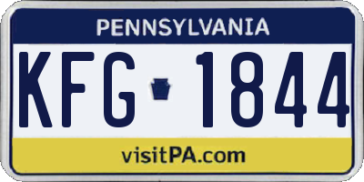 PA license plate KFG1844