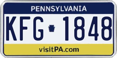 PA license plate KFG1848
