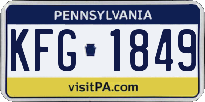 PA license plate KFG1849