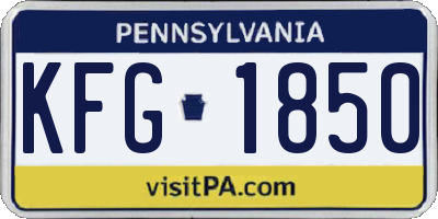 PA license plate KFG1850