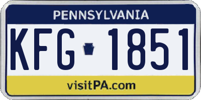 PA license plate KFG1851