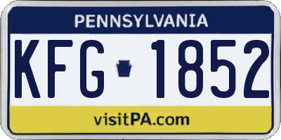 PA license plate KFG1852