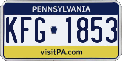 PA license plate KFG1853