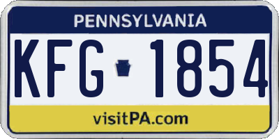 PA license plate KFG1854