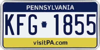 PA license plate KFG1855