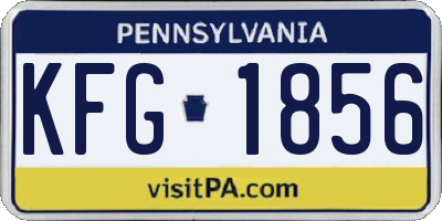 PA license plate KFG1856