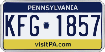 PA license plate KFG1857
