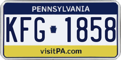 PA license plate KFG1858