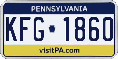 PA license plate KFG1860