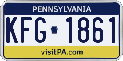 PA license plate KFG1861