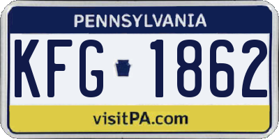 PA license plate KFG1862