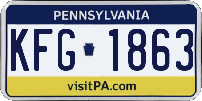 PA license plate KFG1863