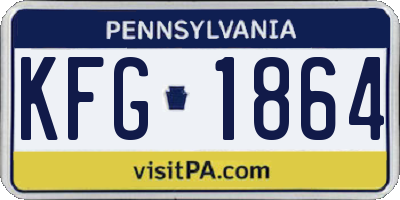 PA license plate KFG1864