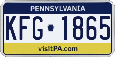 PA license plate KFG1865