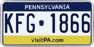PA license plate KFG1866