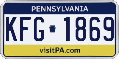 PA license plate KFG1869