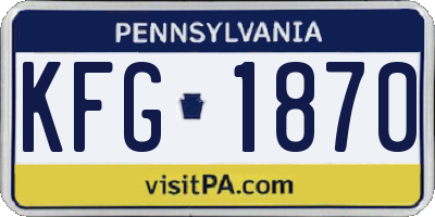 PA license plate KFG1870