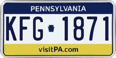 PA license plate KFG1871
