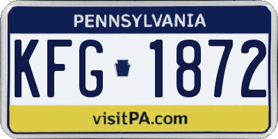 PA license plate KFG1872