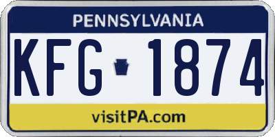 PA license plate KFG1874