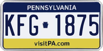 PA license plate KFG1875