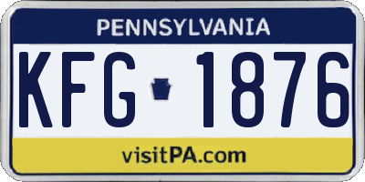PA license plate KFG1876