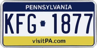 PA license plate KFG1877