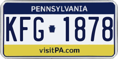 PA license plate KFG1878