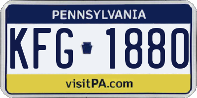 PA license plate KFG1880