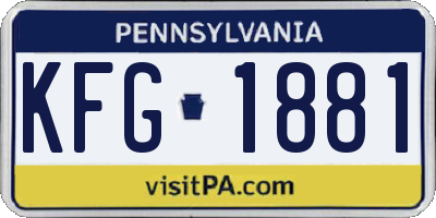 PA license plate KFG1881