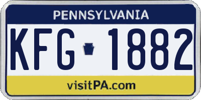 PA license plate KFG1882
