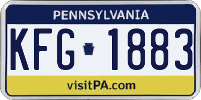 PA license plate KFG1883