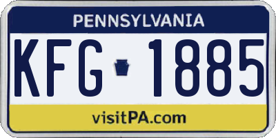 PA license plate KFG1885