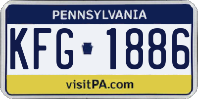 PA license plate KFG1886