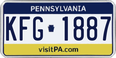 PA license plate KFG1887