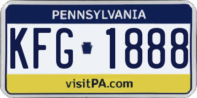 PA license plate KFG1888