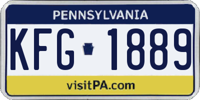 PA license plate KFG1889
